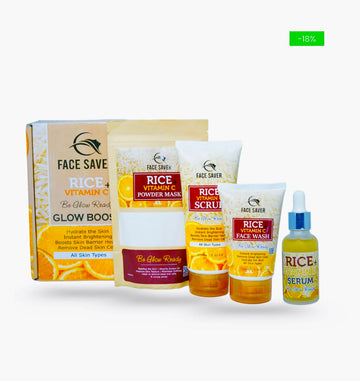 RICE SPECIAL KIT ❤️🔥 4 in 1 pack (rice polish+scrub+facewash+vitamin C)